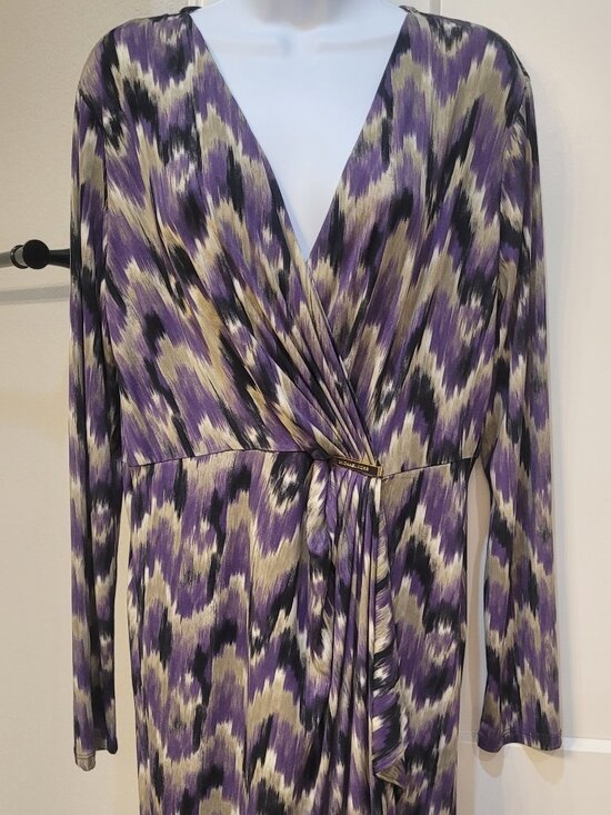 Michael Kors Dresses & Skirts - Michal Kors Purple Abstract Patterned Dress , Size L